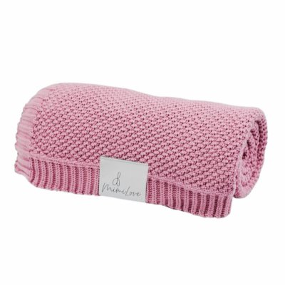 MimiLove Pletená deka pro větší děti a dospělé z organické bavlny - Magnólie