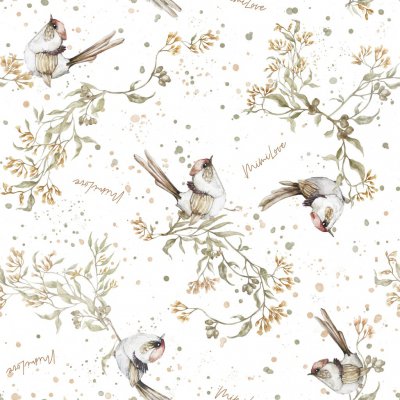 MimiLove Mušelínová plenka 75 x 75 cm - Golden Birds - obrázek