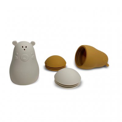 Nuuroo Joa Silikonové hračky do vany 2 ks - Cream/Brown Mix - obrázek