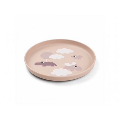 Done by Deer Foodie Talíř Happy Clouds - Růžový - obrázek