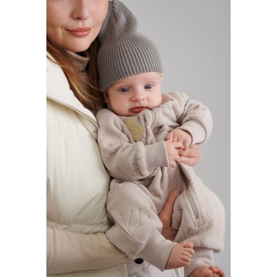 Leokid Fleecový overal Snowberry - Sand Shell, vel. 3 – 6 měsíců (vel. 62) - obrázek