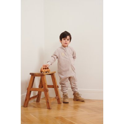 Leokid Fleecový overal Snowberry - Sand Shell, vel. 9 - 12 měsíců (vel. 74) - obrázek