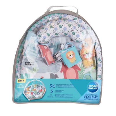 Canpol babies Plyšová edukativní hrací deka s ohrádkou - Safari, 0 m+ - obrázek