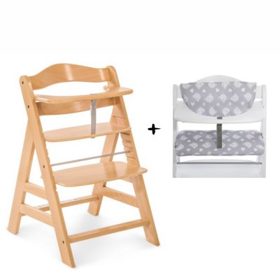 Hauck Alpha+ Set Dřevěná židle s polstrováním Teddy Grey zdarma