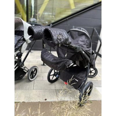 Pinkie Péřové rukavice na kočárek - Superfine Vee Black - obrázek