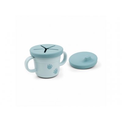 Done by Deer Foodie Hrneček s pítkem/Svačinový hrneček Wally - Modrý - obrázek