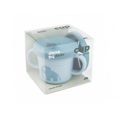 Done by Deer Foodie Hrneček s pítkem/Svačinový hrneček Wally - Modrý - obrázek