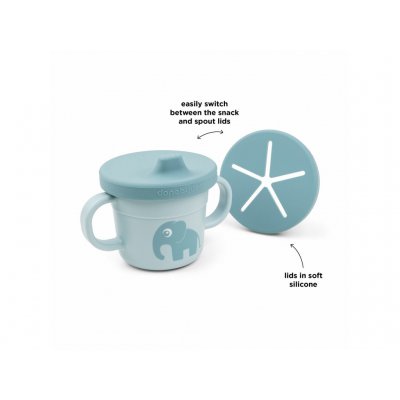 Done by Deer Foodie Hrneček s pítkem/Svačinový hrneček Wally - Modrý - obrázek