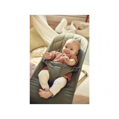 BabyBjörn lehátko Balance Bliss Woven Petal - Dark Green - obrázek