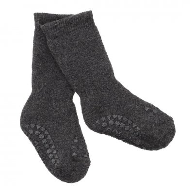 GoBabyGo Protiskluzové ponožky - Dark Grey Melange, vel. 1 - 2 roky