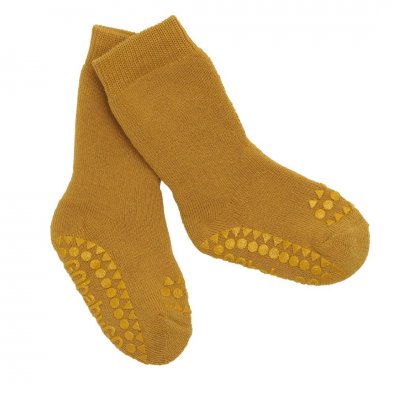 GoBabyGo Protiskluzové ponožky - Mustard, vel. 6 - 12 měsíců