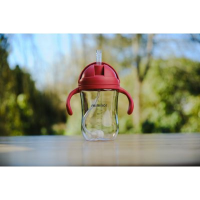 Mininor Lahev s brčkem Tritan 330 ml - Rhubarb - obrázek