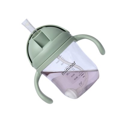 Mininor Lahev s brčkem Tritan 220 ml - Willow Green - obrázek