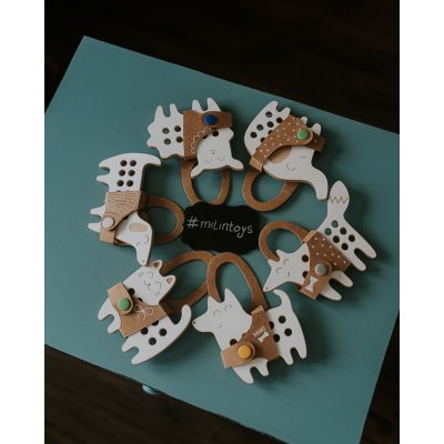 Milin Dřevěná proplétací hračka malá - Fox - obrázek