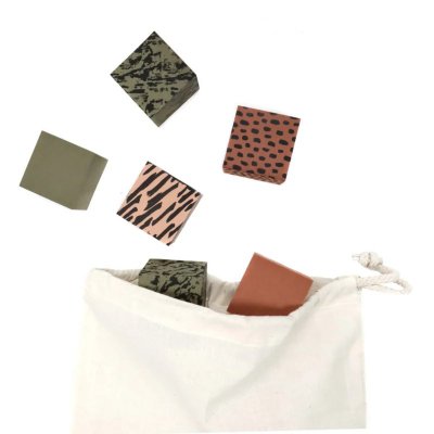 Van Pauline Pěnové kostky s látkovým pytlíčkem - Green - obrázek