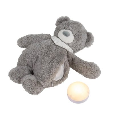 Nattou Usínáček plyšový hudební se světýlkem a senzorem pláče 4v1 Sleepy Bear - Grey - obrázek