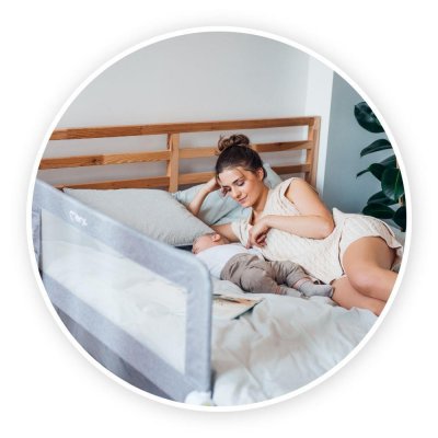 MoMi Lexi Zábrana na postel - Světle šedá - obrázek