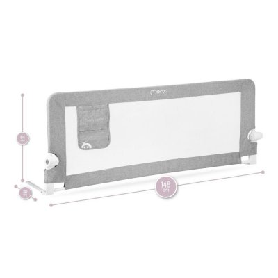 MoMi Lexi XL Zábrana na postel - Světle šedá - obrázek