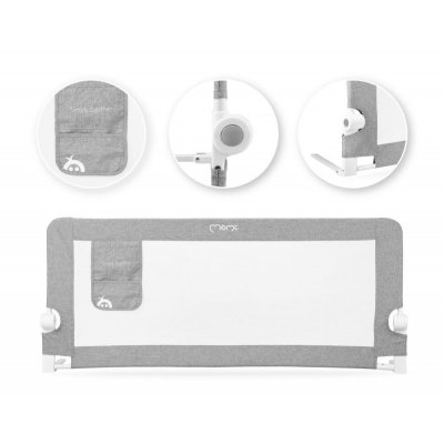 MoMi Lexi XL Zábrana na postel - Světle šedá - obrázek