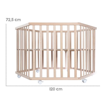 Roba Ohrádka Cosiplay s kolečky a ochrannou vložkou - Natur/Grey - obrázek