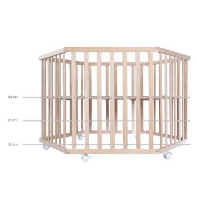 Roba Ohrádka Cosiplay s kolečky a ochrannou vložkou - Natur/Grey - obrázek