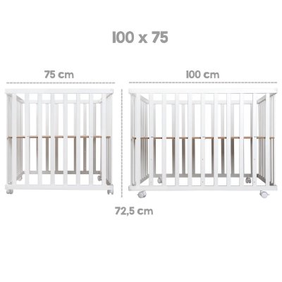 Roba Ohrádka s kolečky a ochrannou vložkou - Bílá/Frosty Green - obrázek