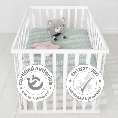 Roba Ohrádka s kolečky a ochrannou vložkou - Bílá/Frosty Green - obrázek