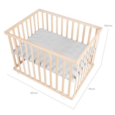 Roba Ohrádka s kolečky a ochrannou vložkou - Natur/Grey - obrázek