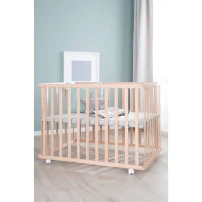 Roba Ohrádka s kolečky a ochrannou vložkou - Natur/Grey - obrázek