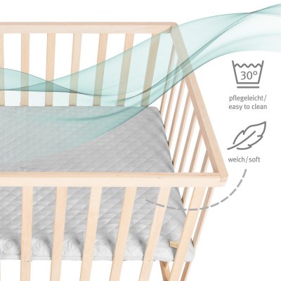 Roba Ohrádka s kolečky a ochrannou vložkou - Natur/Grey - obrázek