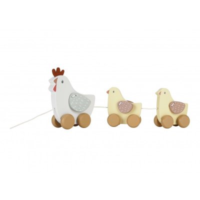 Little Dutch Tahací hračka - Slepička s kuřátky - obrázek