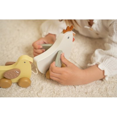 Little Dutch Tahací hračka - Slepička s kuřátky - obrázek