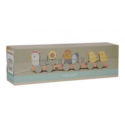 Little Dutch Dřevěný vláček Slepička - Farma - obrázek