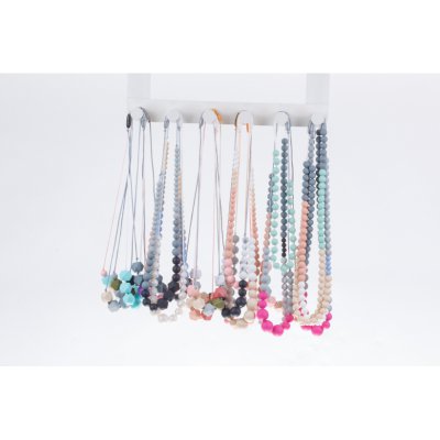 NEBO kojící korále Annabel - Růžovo bílé - obrázek