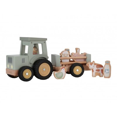 Little Dutch Dřevěný traktor s přívěsem - Farma