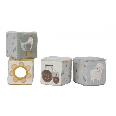 Little Dutch Plyšové kostky 4 ks - Farma - obrázek
