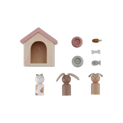 Little Dutch Dřevěná sada do domečku pro panenky - Domácí mazlíčci - obrázek