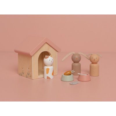 Little Dutch Dřevěná sada do domečku pro panenky - Domácí mazlíčci - obrázek