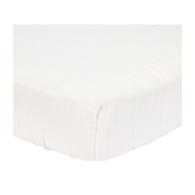 Little Dutch Prostěradlo napínací mušelínové 40 x 80 cm - Soft White - obrázek