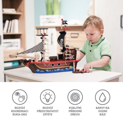 Zopa Dřevěná pirátská loď - obrázek