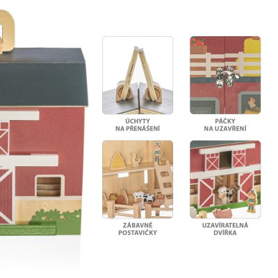 Zopa Dřevěná přenosná aktivity farma - obrázek