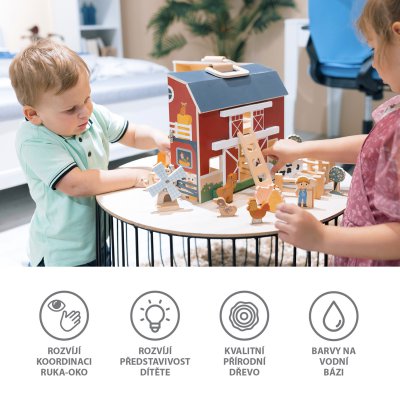 Zopa Dřevěná přenosná aktivity farma - obrázek