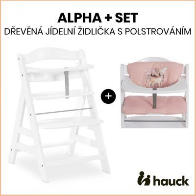Hauck Alpha+ Set Dřevěná židle White s polstrováním Sweety zdarma