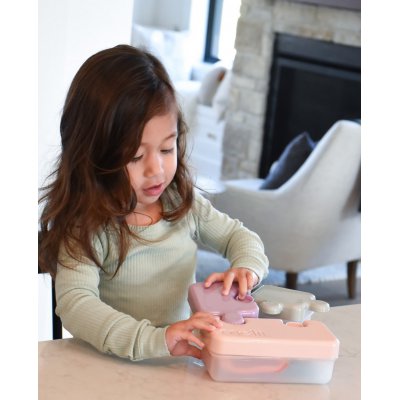 Melii Svačinový box Puzzle 850 ml - Růžový - obrázek