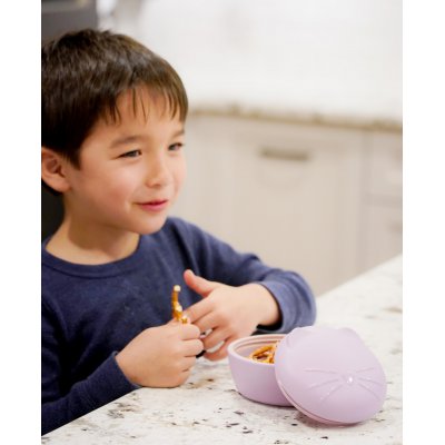 Melii Silikonová krabička na svačinu s víčkem 350 ml - Kočka - obrázek