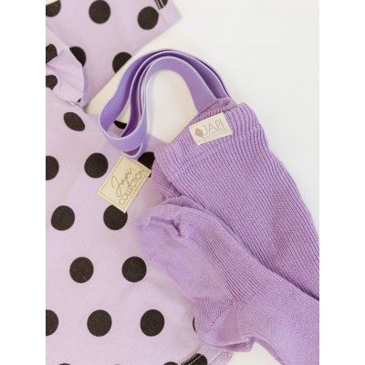 Japi Punčochy s kšandami Organic - Světle fialové, vel. 86 - obrázek