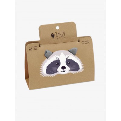 Japi Punčochy s kšandami Organic - Šedé, vel. 74 - obrázek