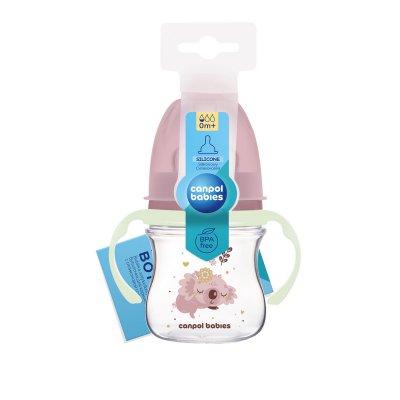 Canpol babies Antikoliková lahev EasyStart Sleepy Koala 120 ml - Růžová - obrázek