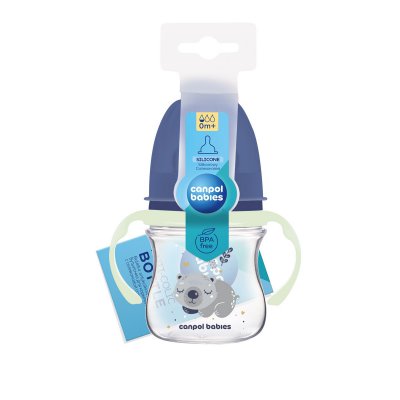 Canpol babies Antikoliková lahev EasyStart Sleepy Koala 120 ml - Modrá - obrázek