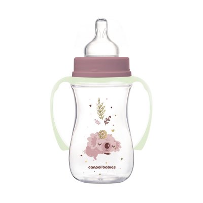 Canpol babies Antikoliková lahev EasyStart Sleepy Koala 240 ml - Růžová - obrázek